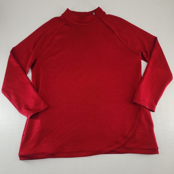 Chico's Tops - Chico's Size 2 L/12 | Red Mock‎ Neck Long Sleeve Top Pullover Womens